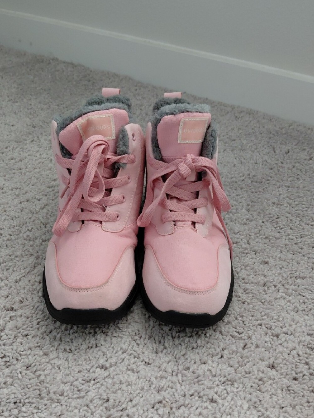Outdoors Pink Faux-Fur Ankle Boots - Picture 2 of 4